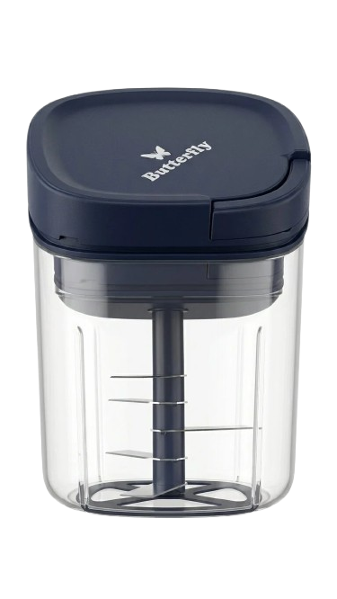 GENALE Premium 900ml Manual Vegetable Chopper with Stainless Steel Blades.
